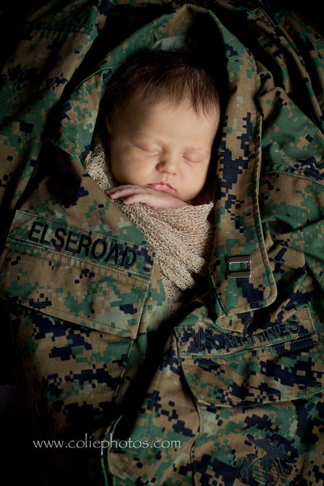 newborn in Marine cammies