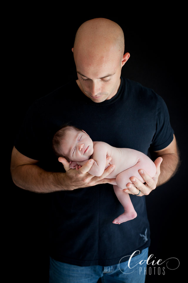 dad with newborn baby picture
