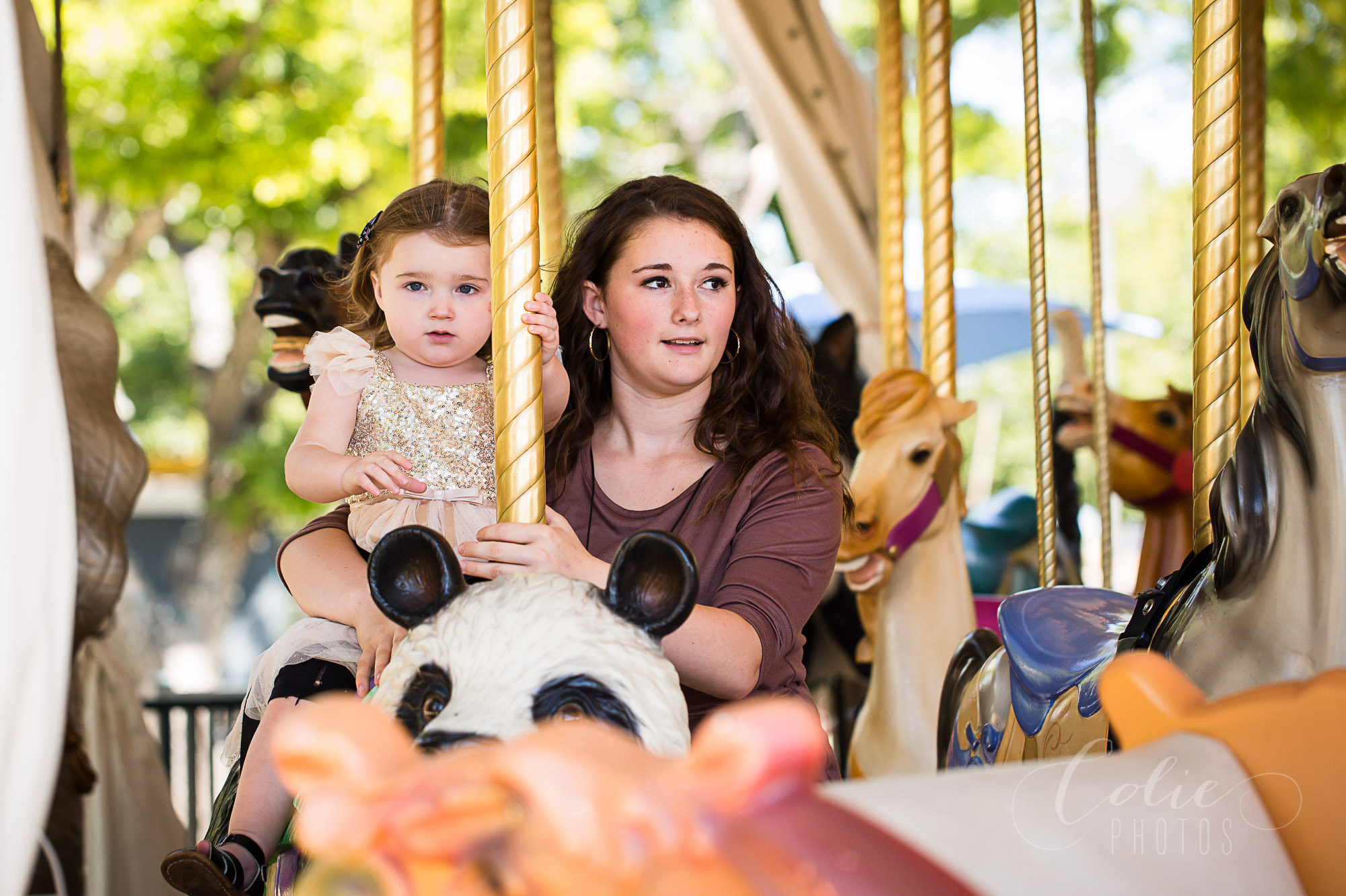 sisters on carousel 